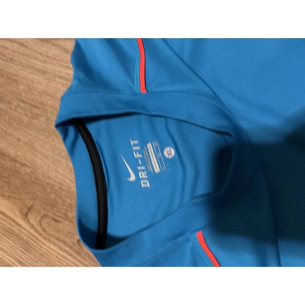 Nike Dri-Fit T Shirt Men XL Blue Neon Activewear Short Sleeve Running Tee